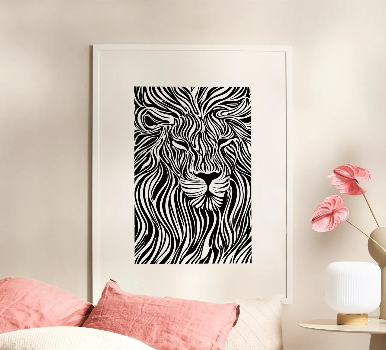 Leeuwenlijn Kunst | Op-Art Ontwerp hahnemühle van Autofocus