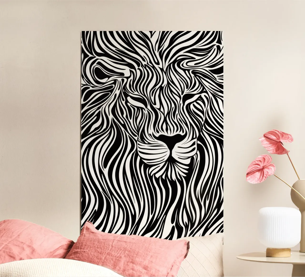 Leeuwenlijn Kunst | Op-Art Ontwerp hahnemühle van Autofocus