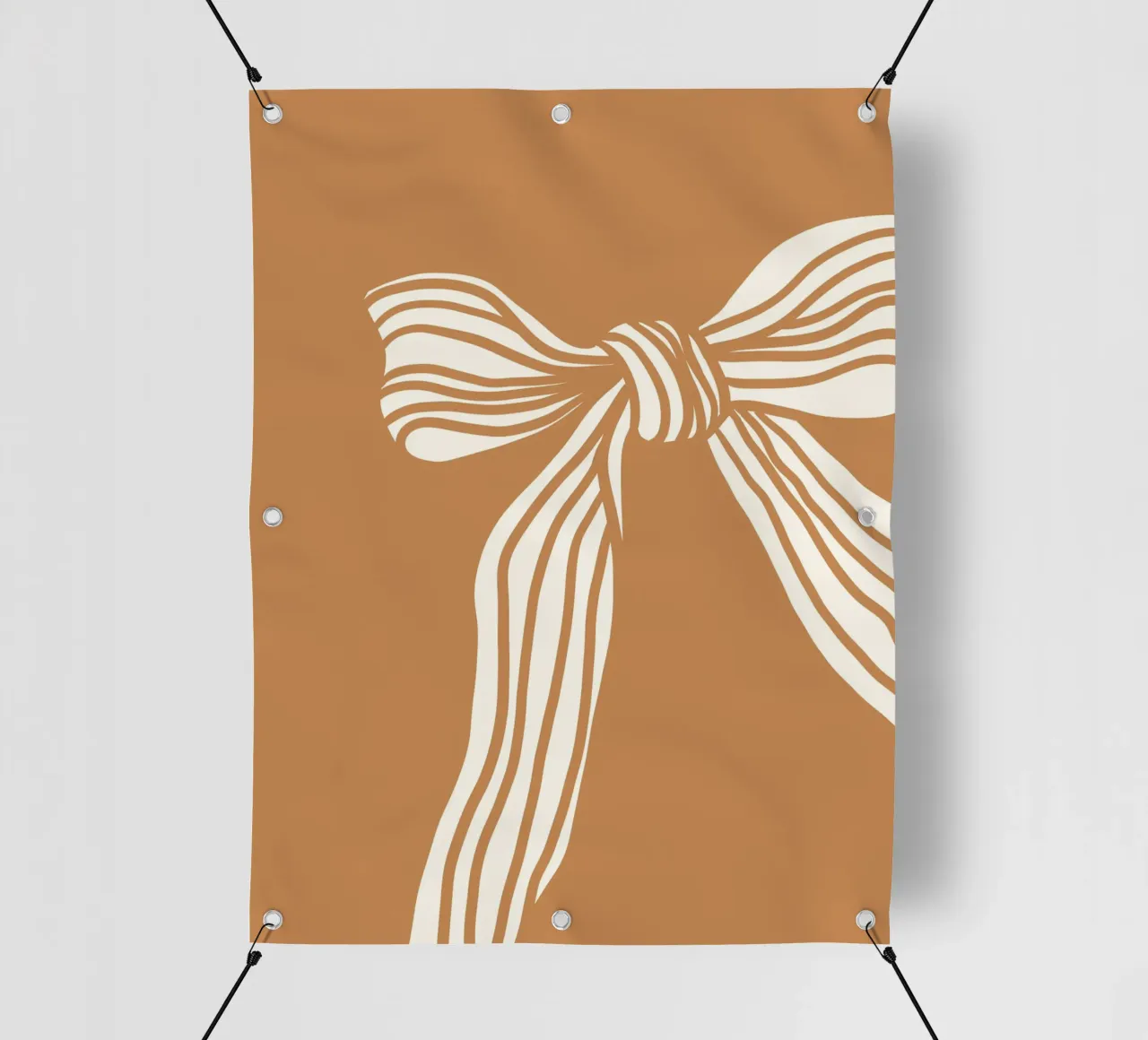 White bow on taupe telo in pvc da TijanaArtStudio88