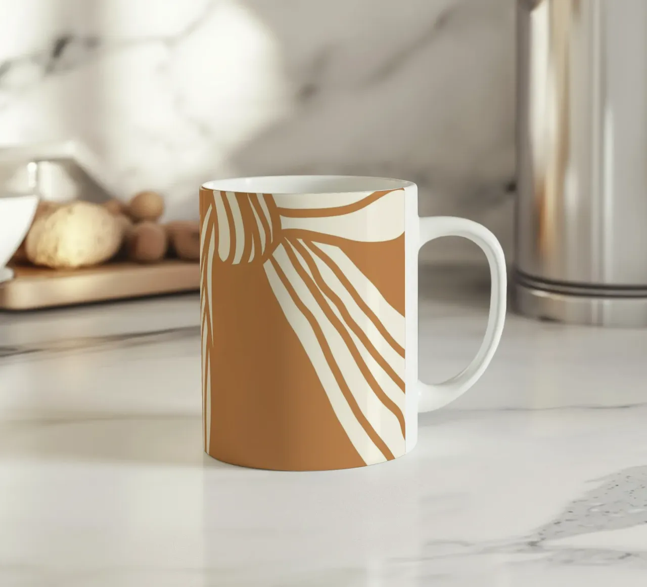 White bow on taupe tazza in ceramica da TijanaArtStudio88