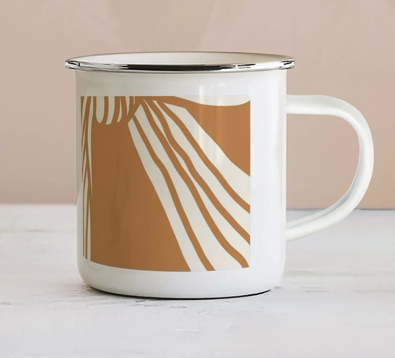 White bow on taupe tazza in smalto da TijanaArtStudio88