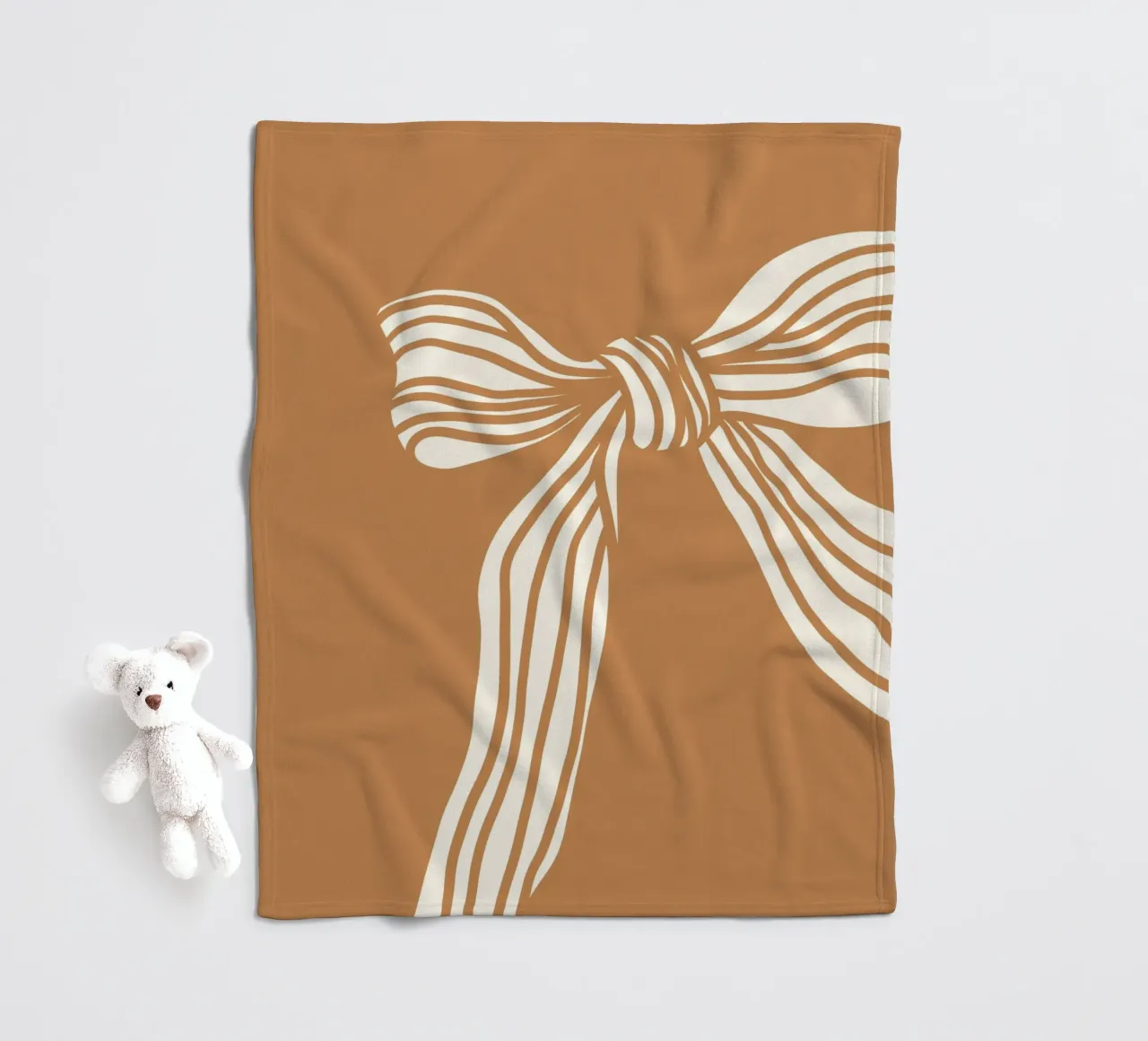 White bow on taupe coperta in pile da TijanaArtStudio88