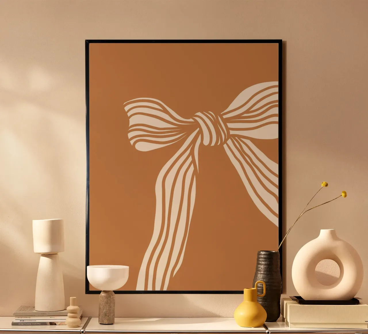 White bow on taupe carta hahnemühle da TijanaArtStudio88