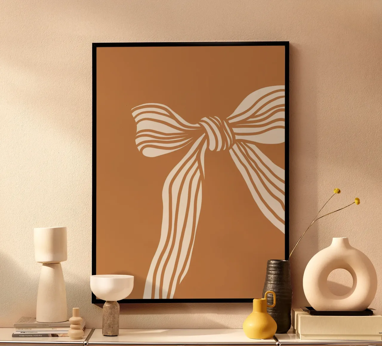 White bow on taupe carta hahnemühle da TijanaArtStudio88