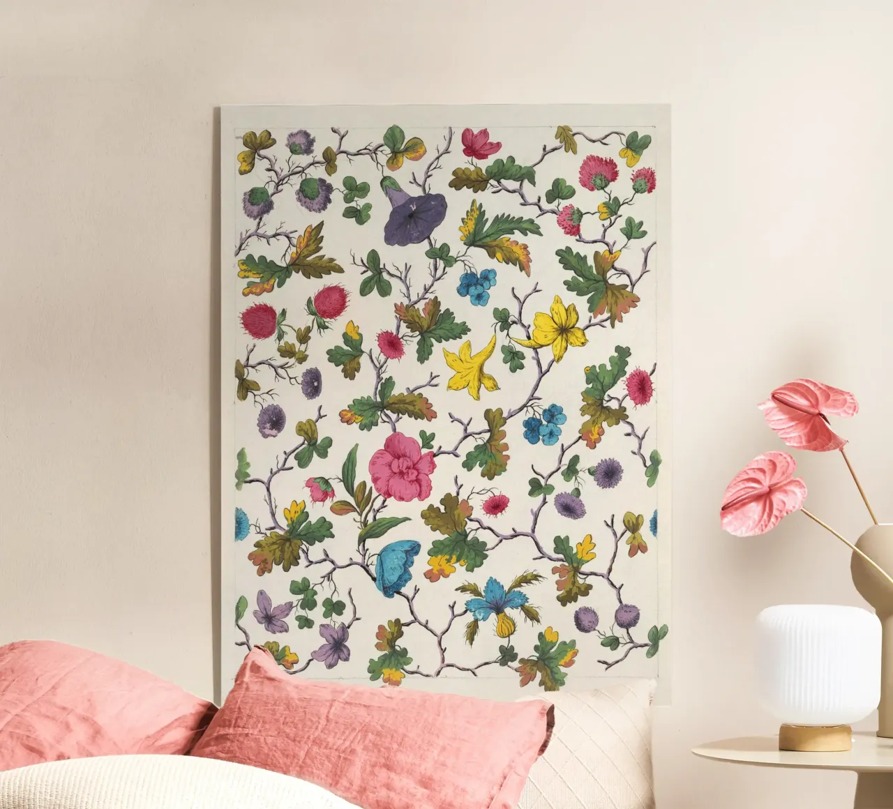 floral pattern acrylic glass by vintageshop