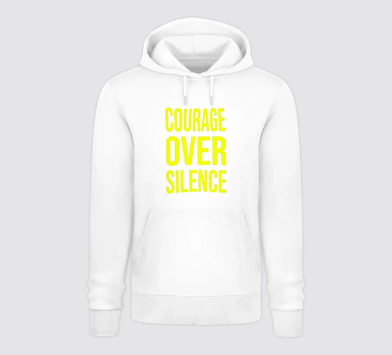 OVER series- bold letters, brave values (5 colors) felpa con cappuccio da FRICKE DESIGN