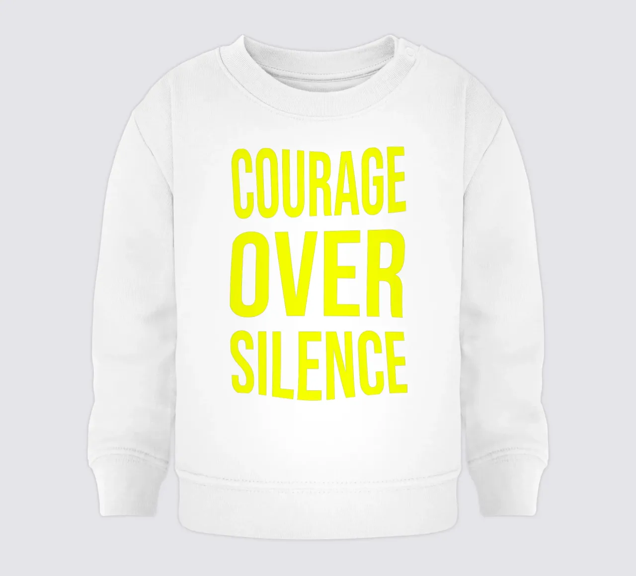 OVER series- bold letters, brave values (5 colors) felpa neonato da FRICKE DESIGN