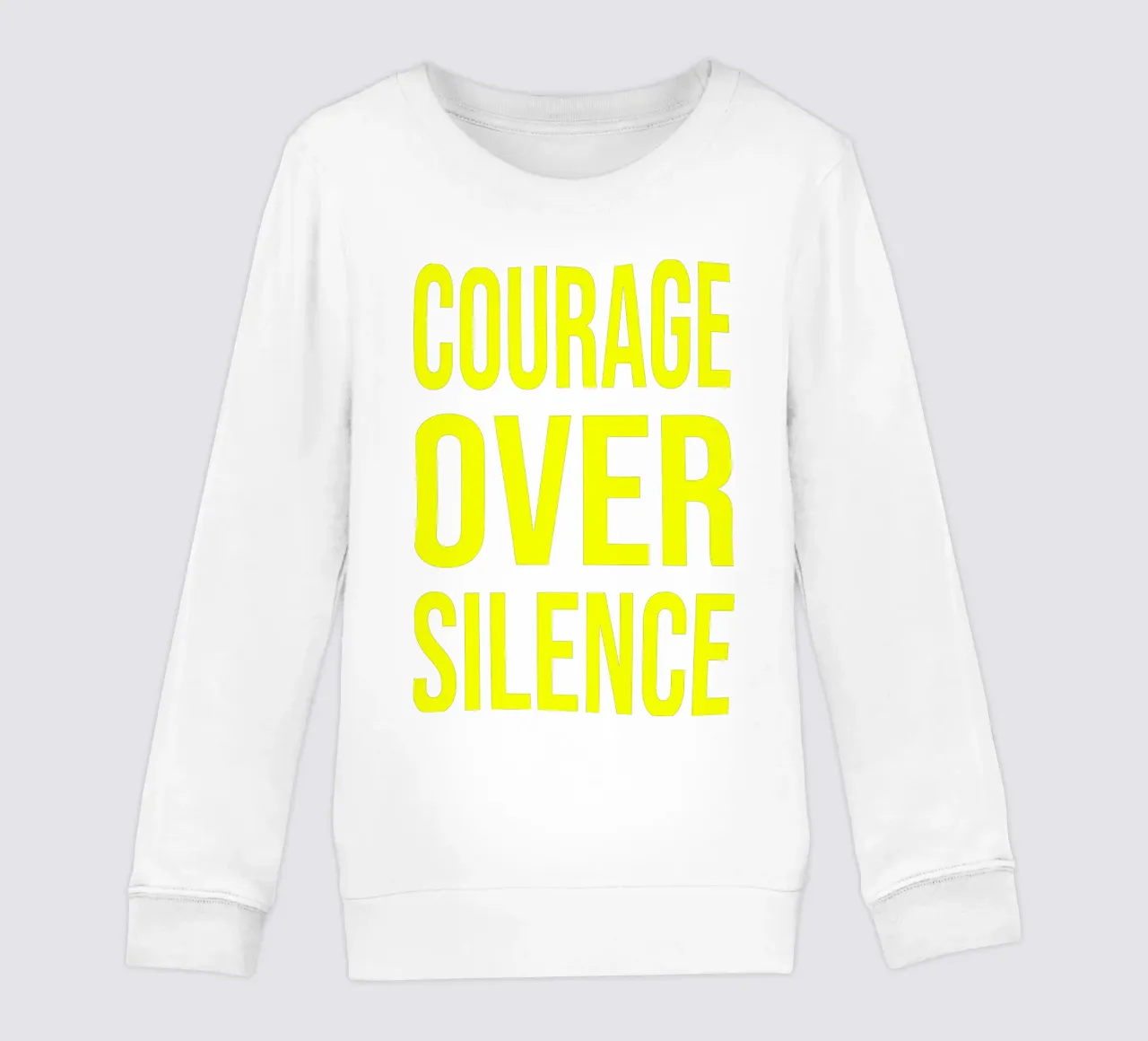 OVER series- bold letters, brave values (5 colors) felpa bambino da FRICKE DESIGN
