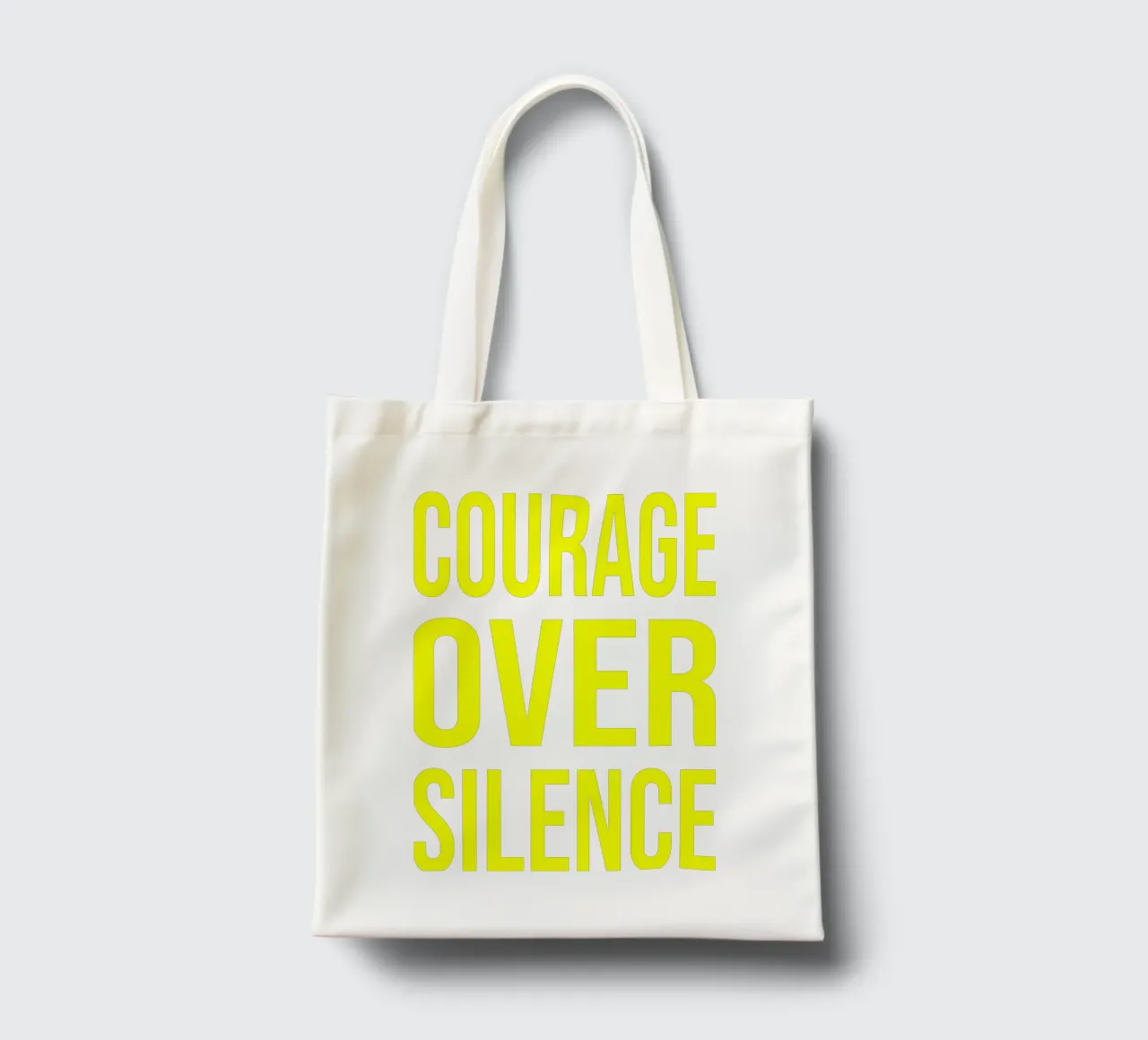 OVER series- bold letters, brave values (5 colors) borsa in juta da FRICKE DESIGN