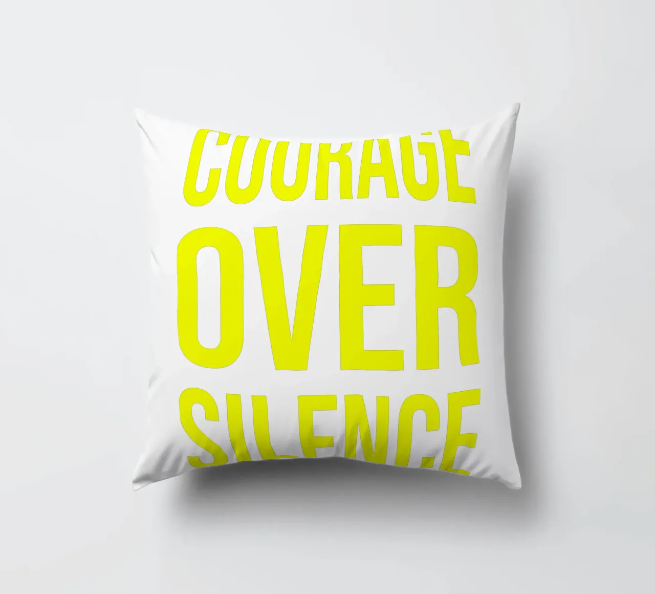 OVER series- bold letters, brave values (5 colors) cuscino da FRICKE DESIGN