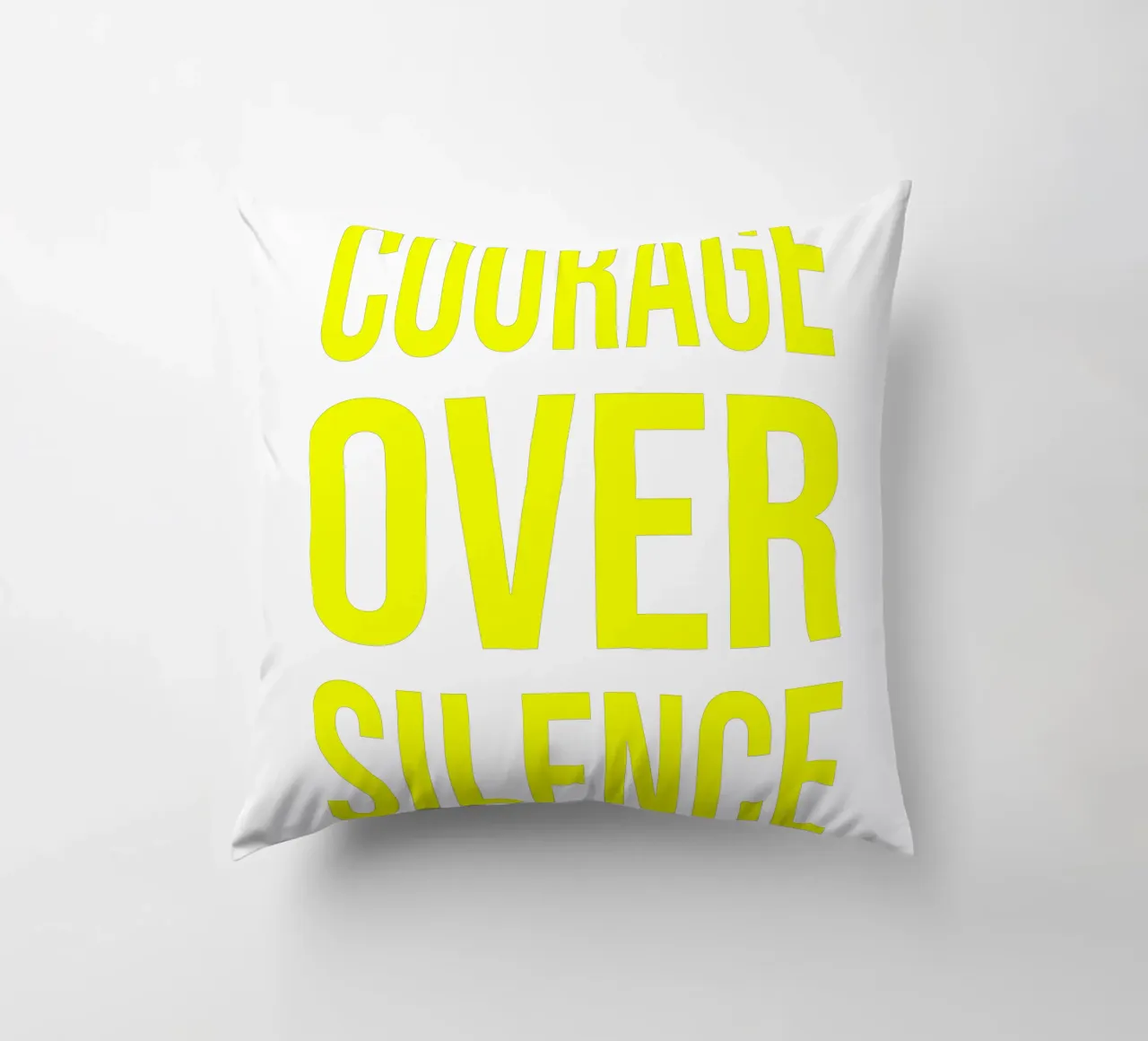 OVER series- bold letters, brave values (5 colors) cuscino da FRICKE DESIGN
