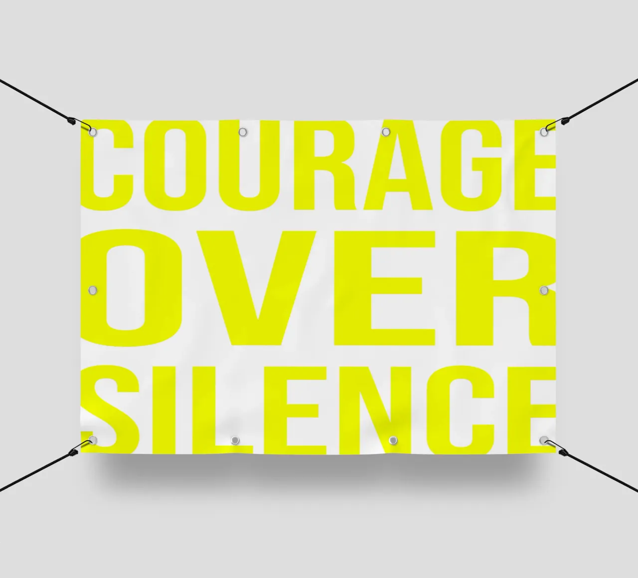 OVER series- bold letters, brave values (5 colors) telo in pvc da FRICKE DESIGN