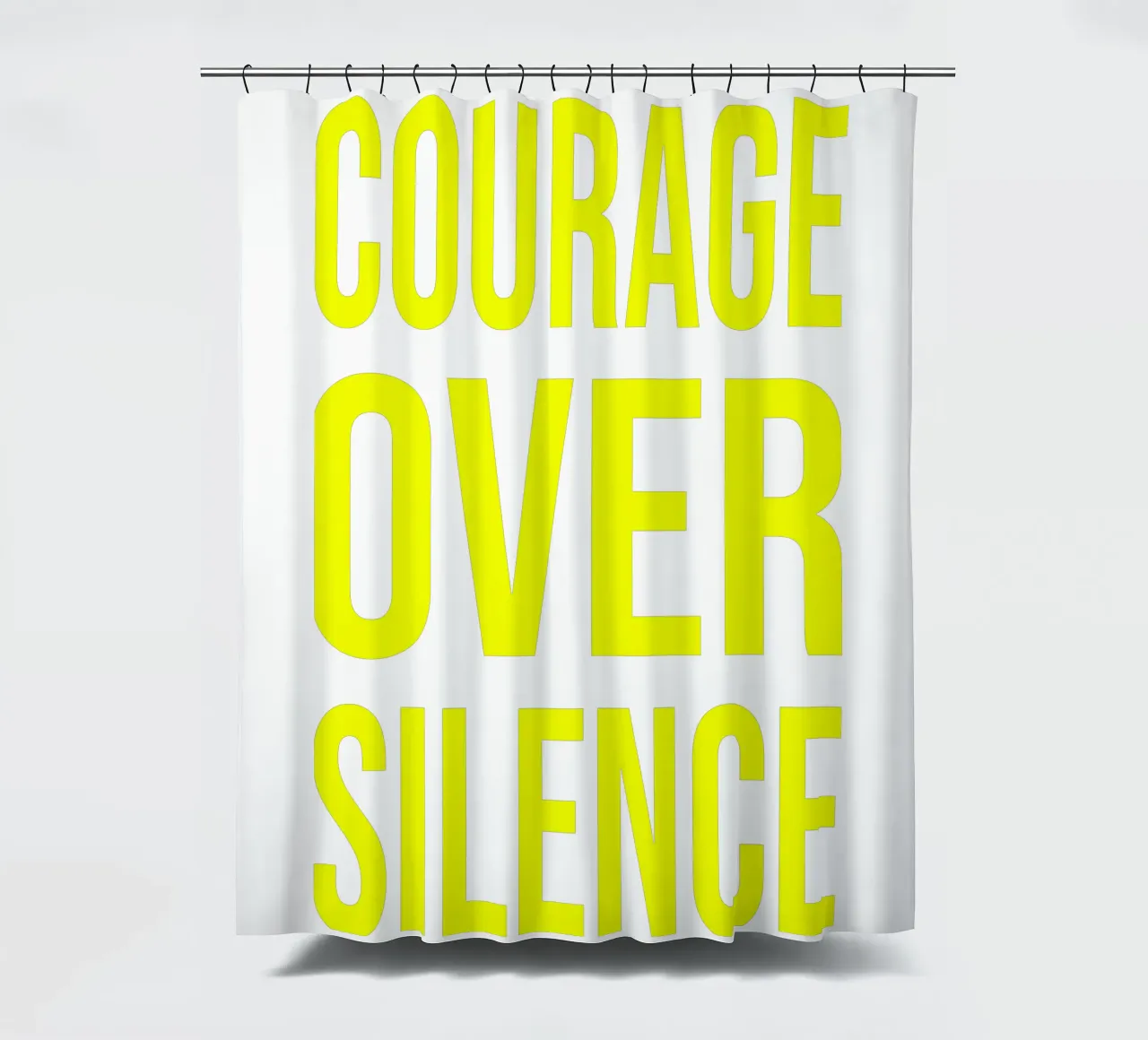 OVER series- bold letters, brave values (5 colors) tenda da doccia da FRICKE DESIGN