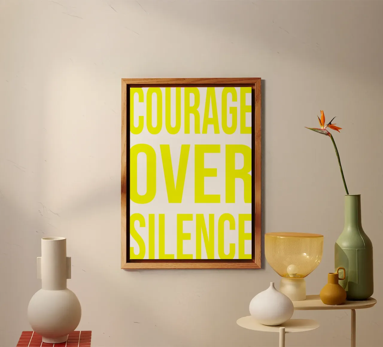 OVER series- bold letters, brave values (5 colors) pannello forex da FRICKE DESIGN