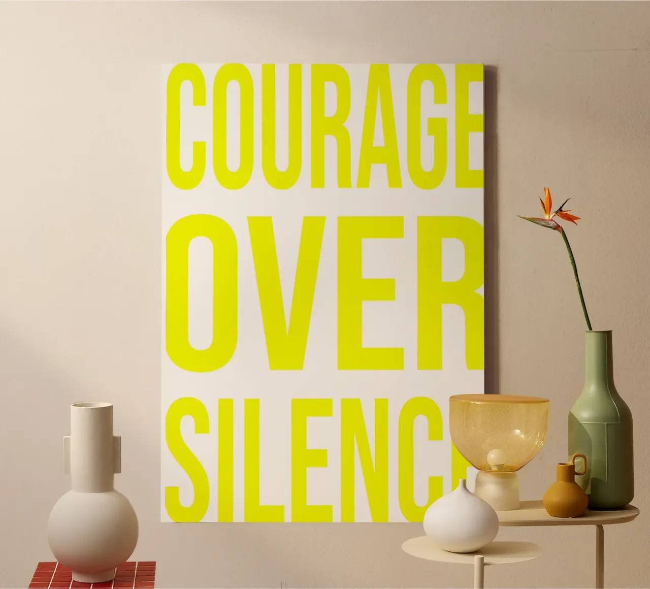 OVER series- bold letters, brave values (5 colors) tela da FRICKE DESIGN