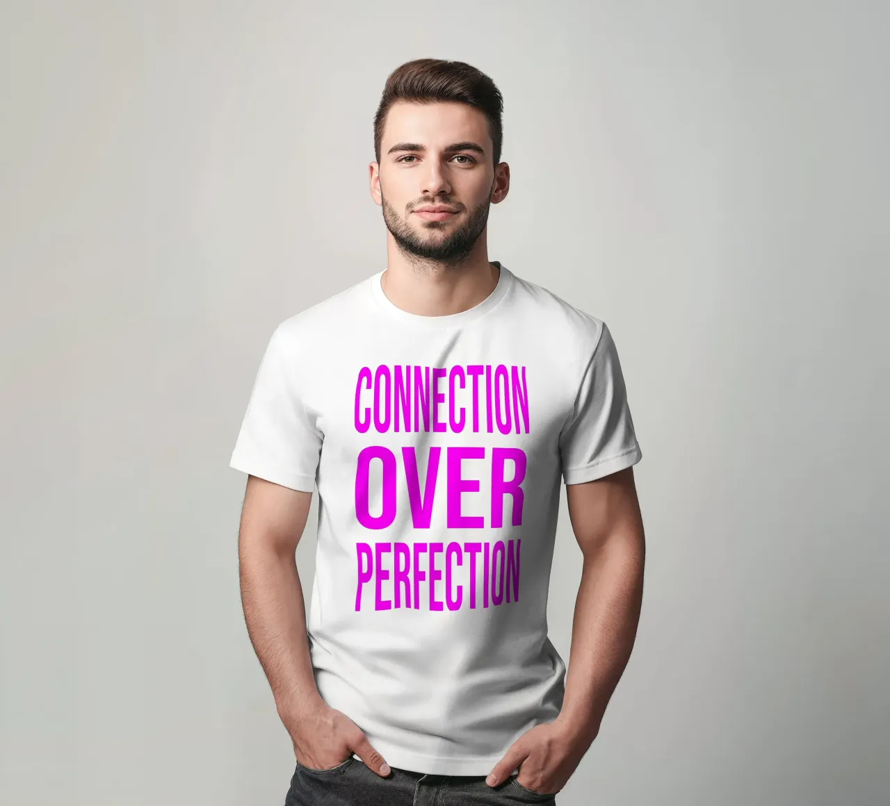 OVER series- bold letters, brave values (5 colors) t-shirt da FRICKE DESIGN