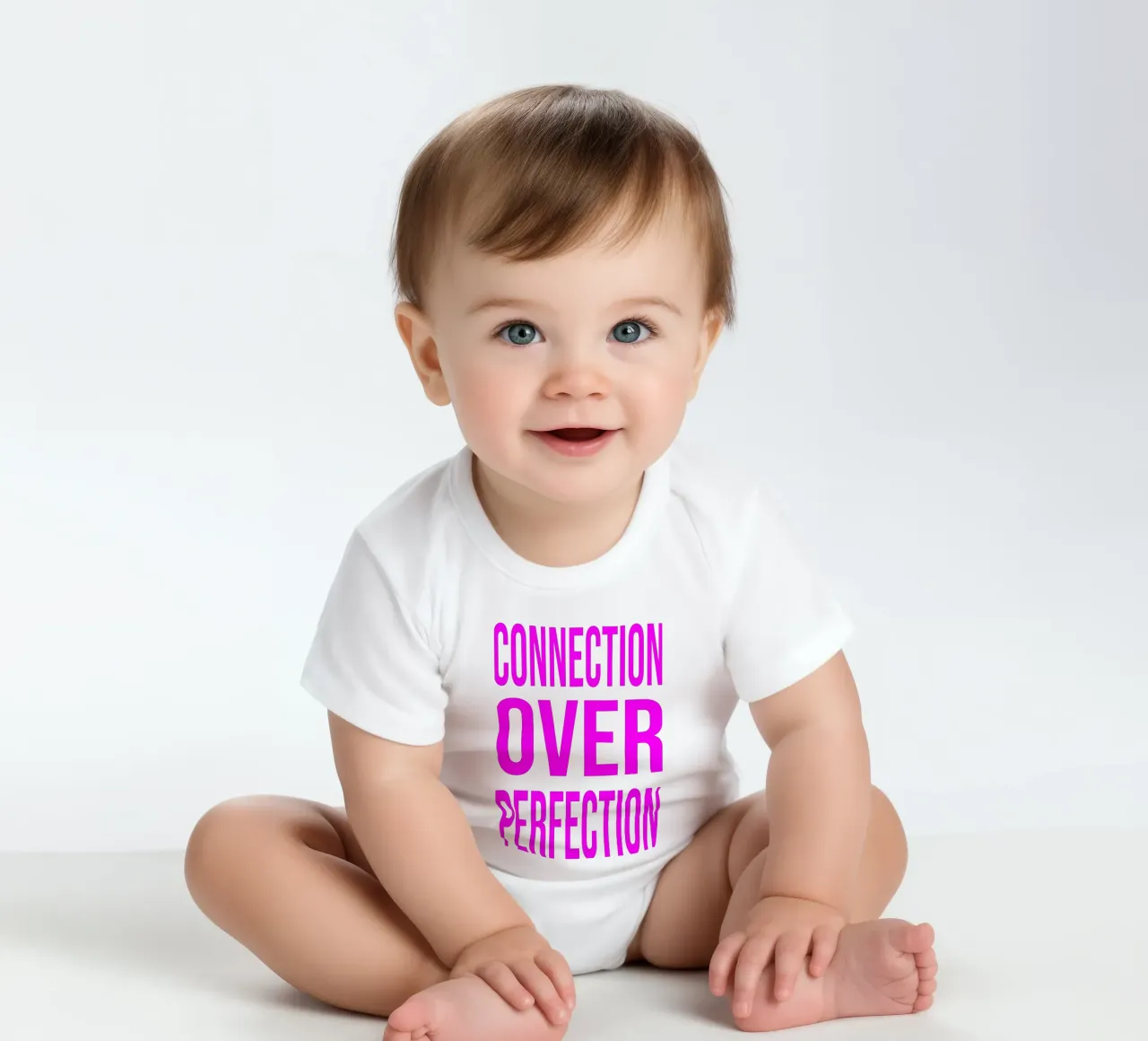 OVER series- bold letters, brave values (5 colors) babyrompertje korte mouwen van FRICKE DESIGN