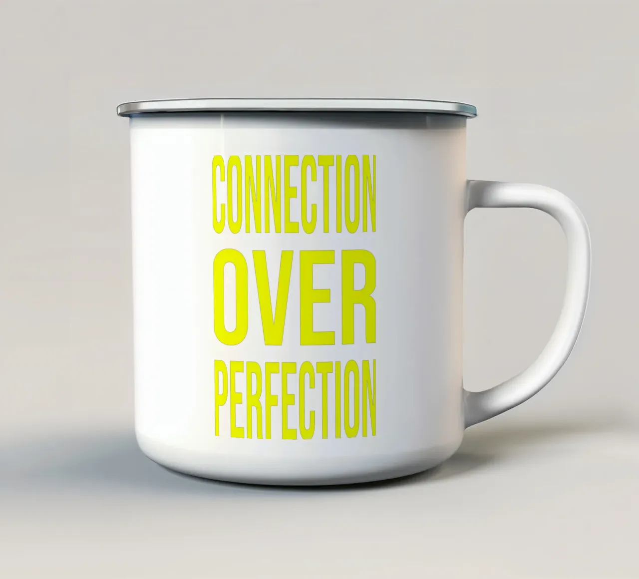 series part 6 "connection over perfection"(5 color avail) emaille mok van FRICKE DESIGN