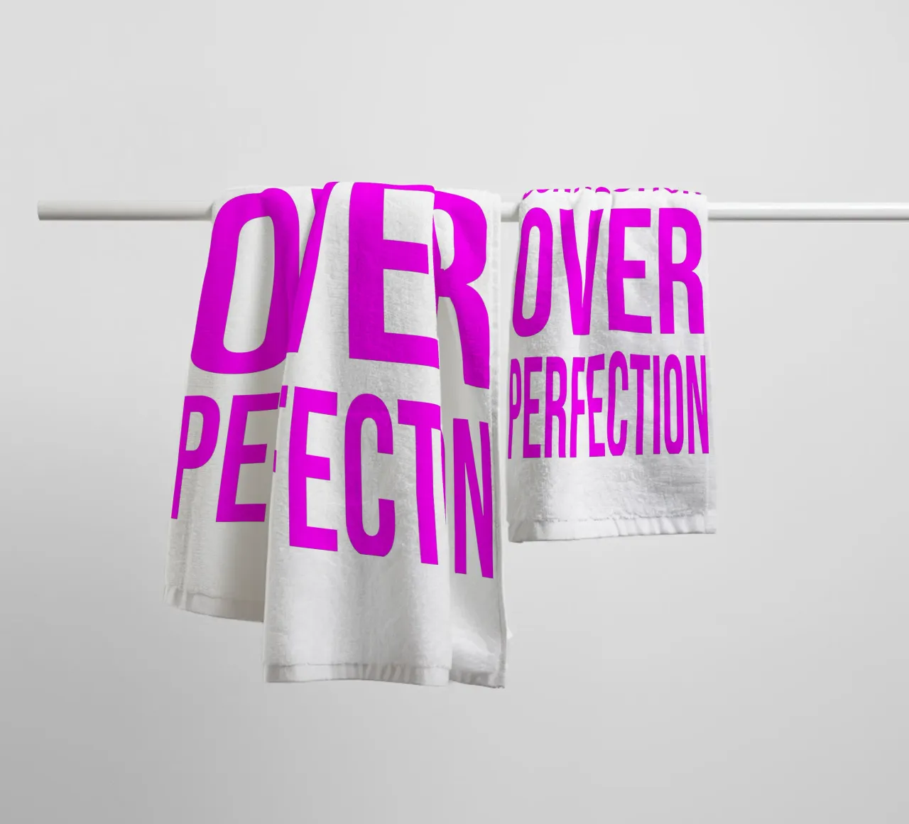 OVER series- bold letters, brave values (5 colors) badhanddoek van FRICKE DESIGN