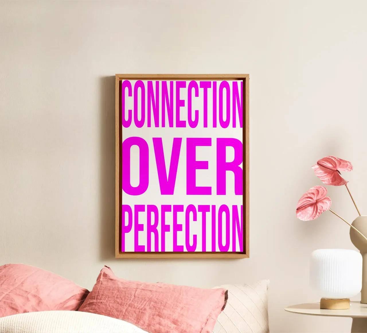 OVER series- bold letters, brave values (5 colors) canvas van FRICKE DESIGN
