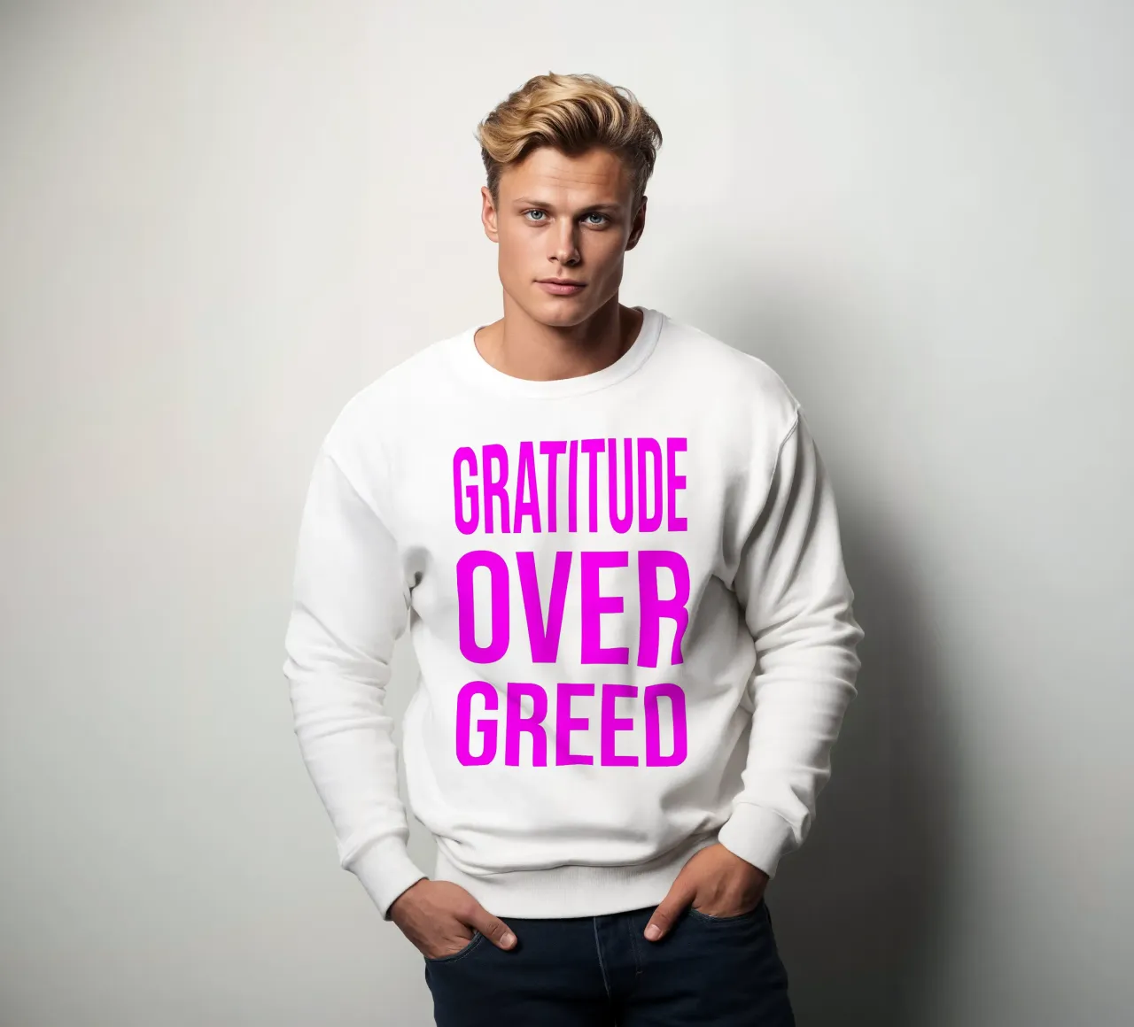 OVER series- bold letters, brave values (5 colors) felpa da FRICKE DESIGN