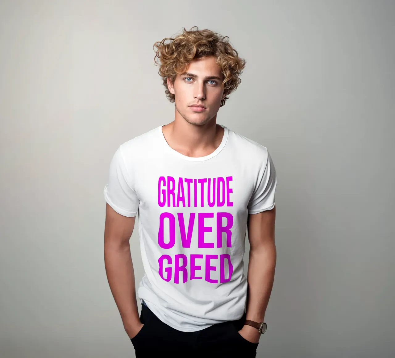OVER series- bold letters, brave values (5 colors) t-shirt da FRICKE DESIGN