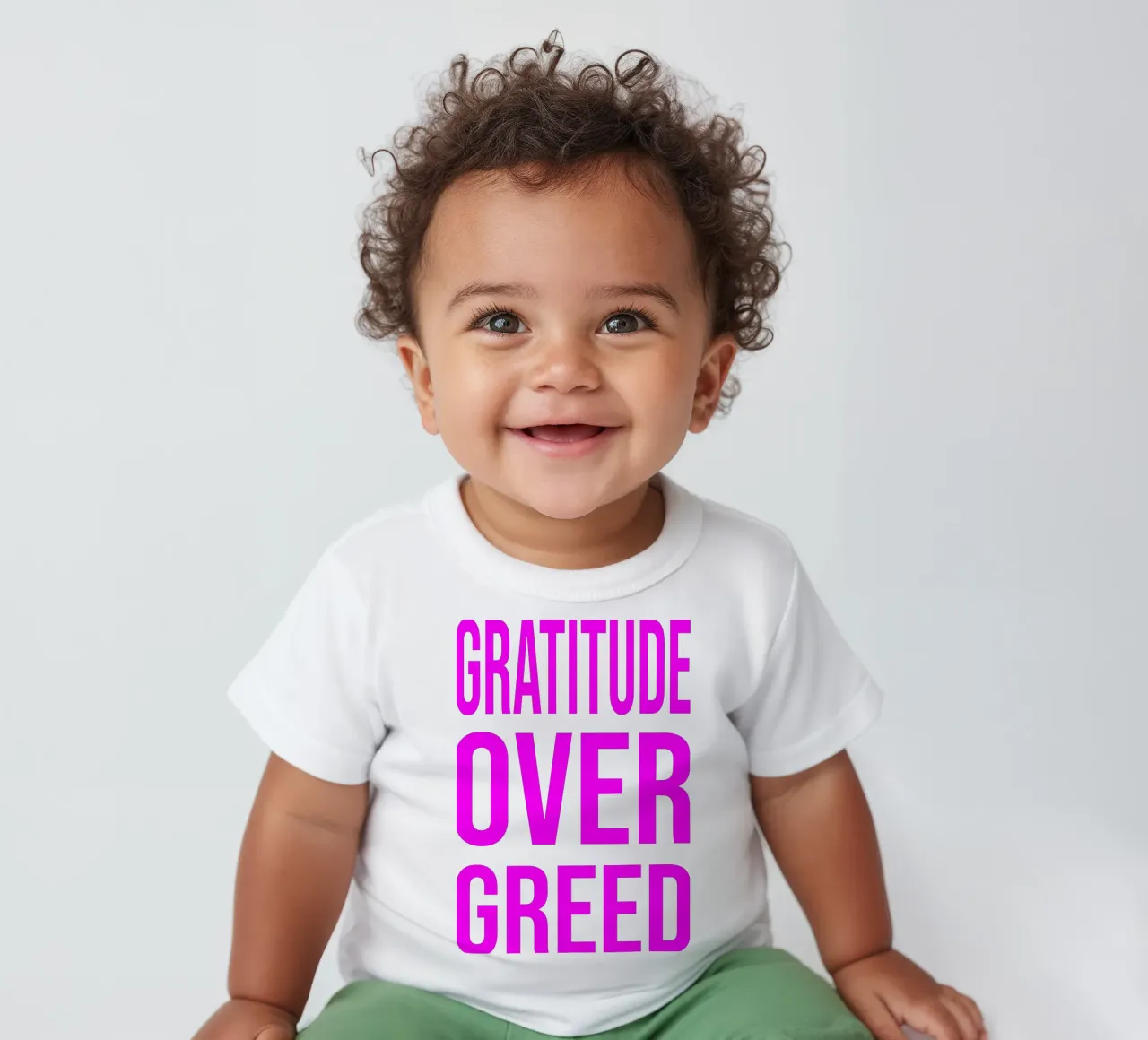 OVER series- bold letters, brave values (5 colors) maglietta neonato da FRICKE DESIGN
