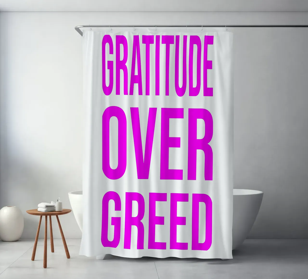 OVER series- bold letters, brave values (5 colors) tenda da doccia da FRICKE DESIGN