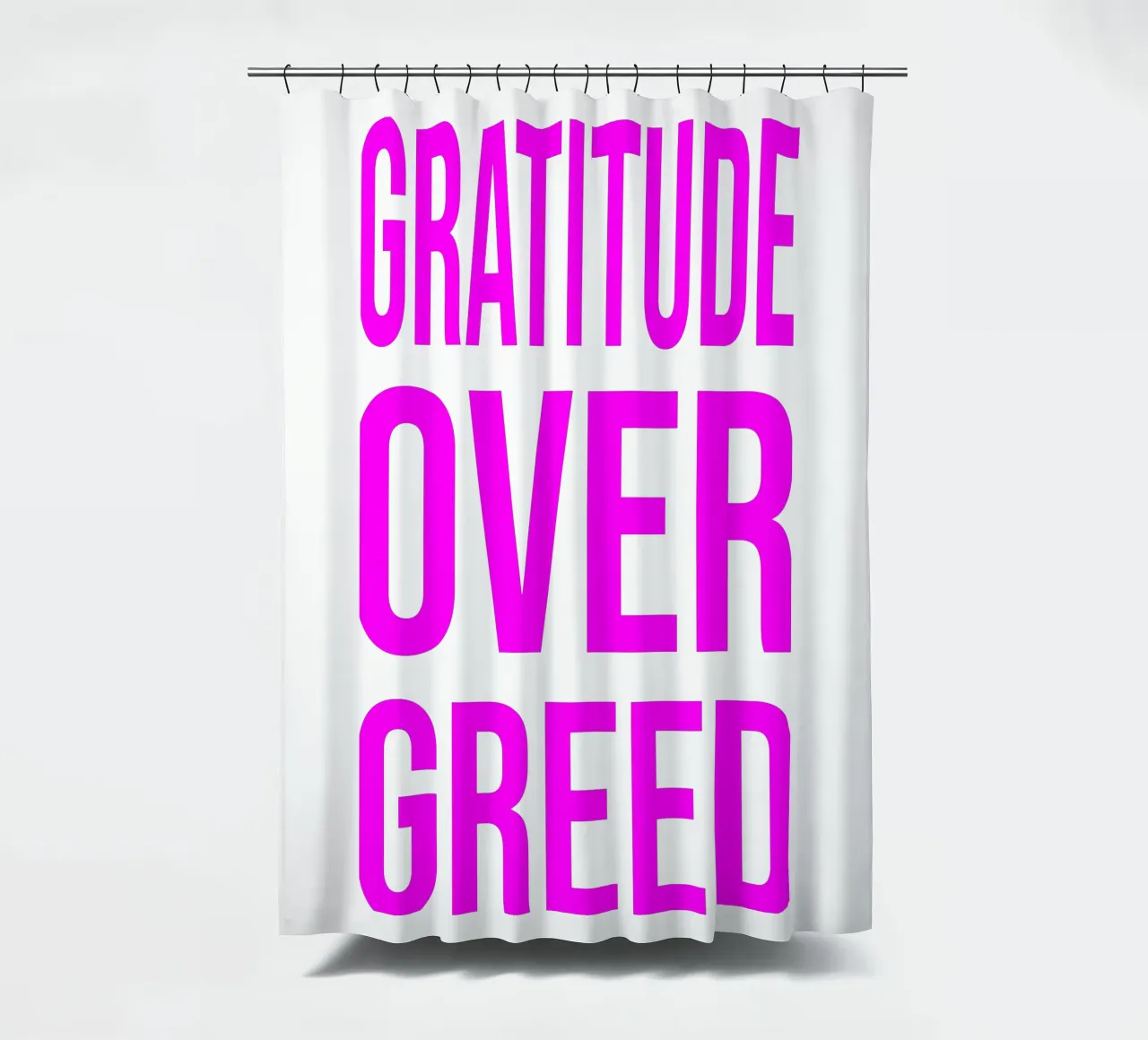 OVER series- bold letters, brave values (5 colors) tenda da doccia da FRICKE DESIGN