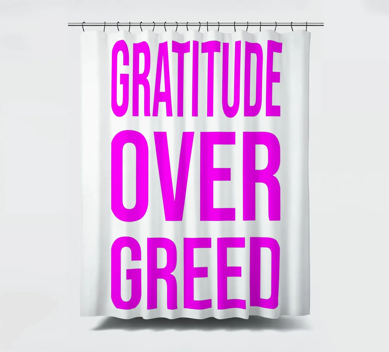 OVER series- bold letters, brave values (5 colors) tenda da doccia da FRICKE DESIGN