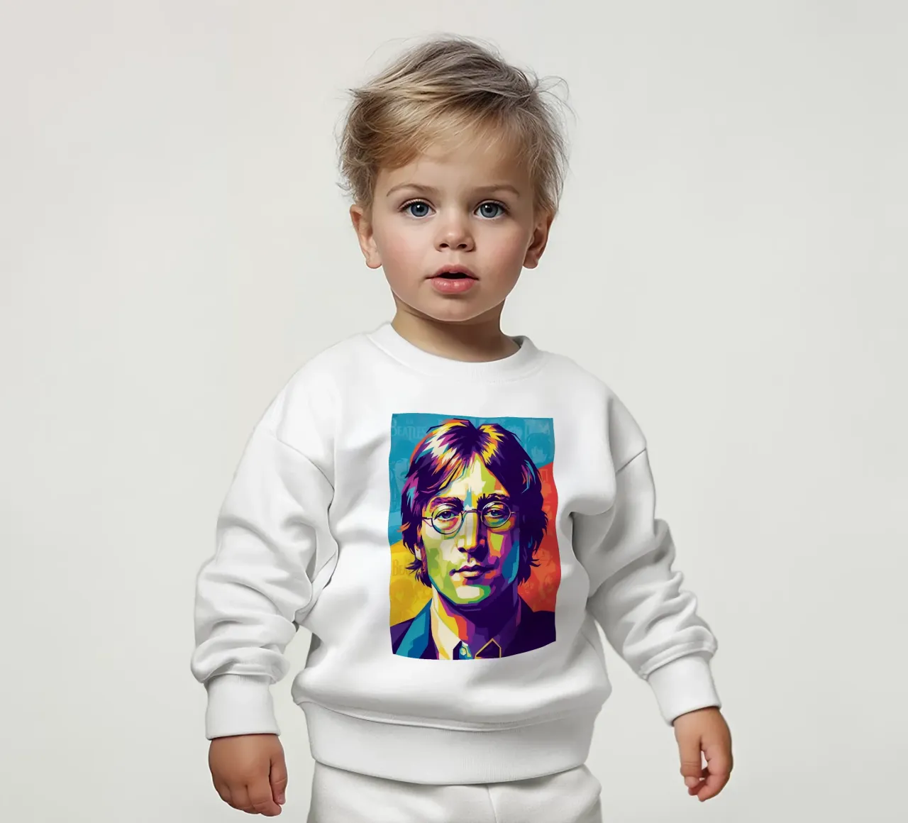 John Lennon colorato pop art felpa neonato da Hantamrata