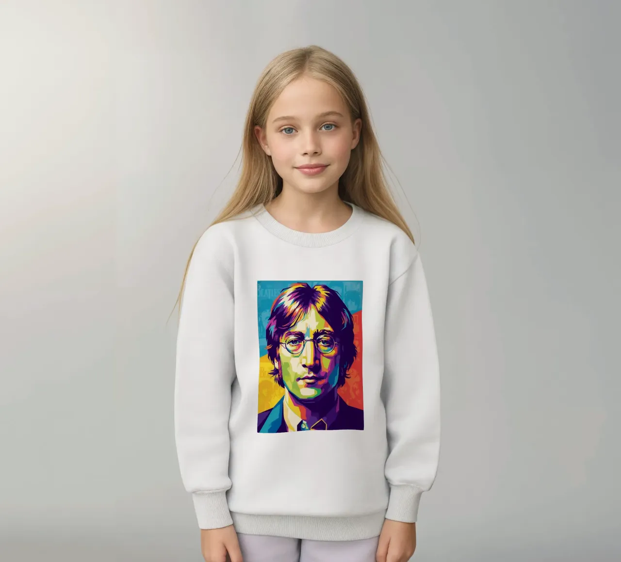 John Lennon colorato pop art felpa bambino da Hantamrata