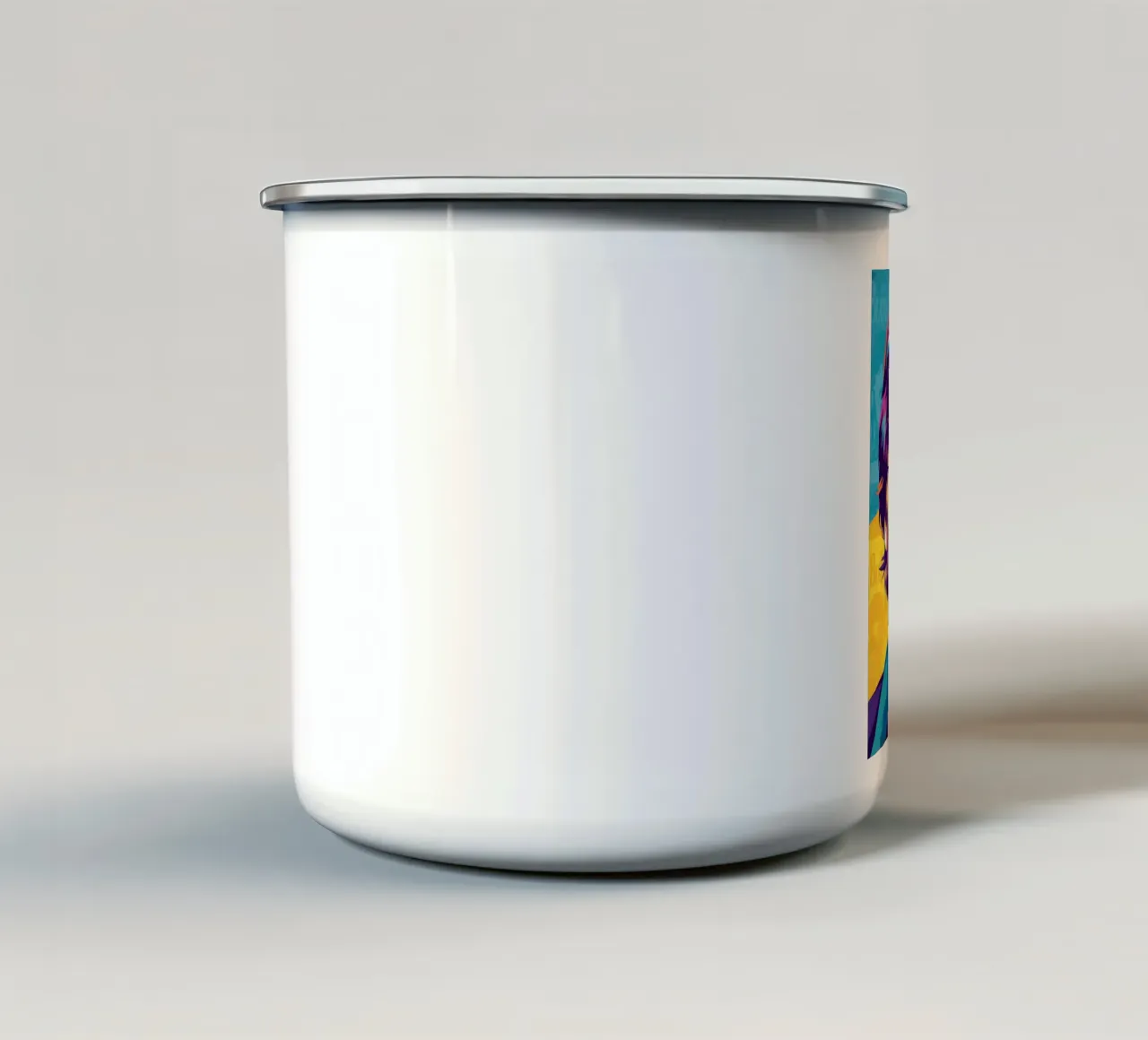 John Lennon colorato pop art tazza in smalto da Hantamrata
