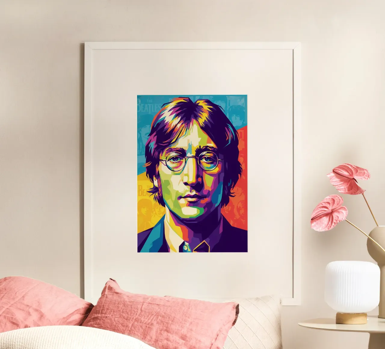 John Lennon colorato pop art carta hahnemühle da Hantamrata