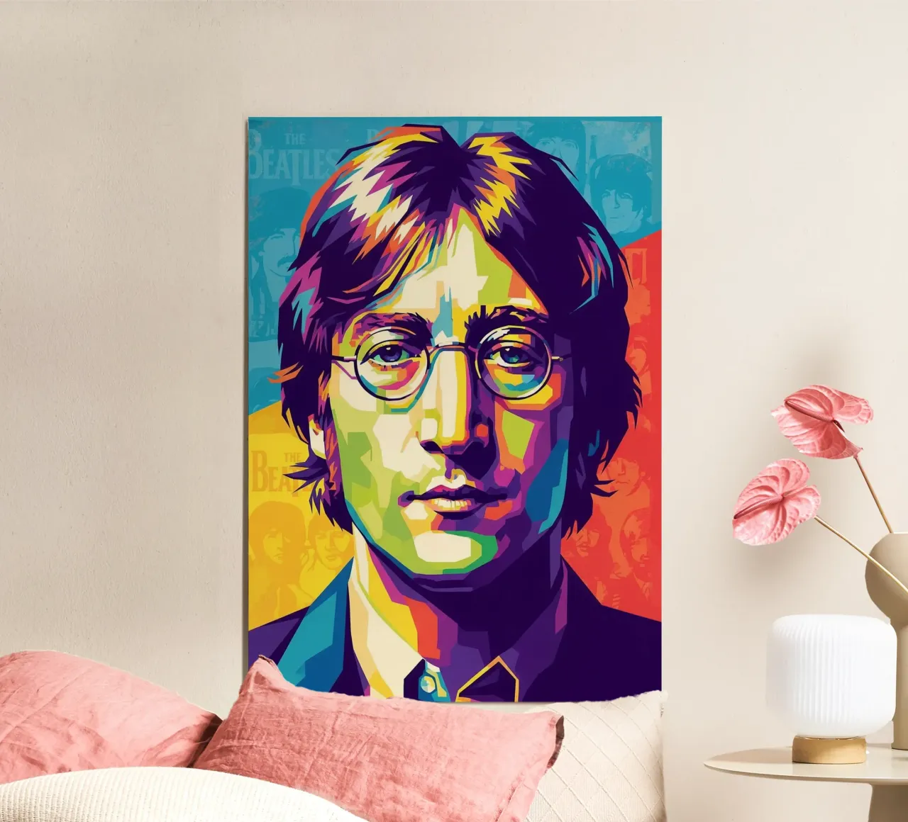 John Lennon colorato pop art carta hahnemühle da Hantamrata