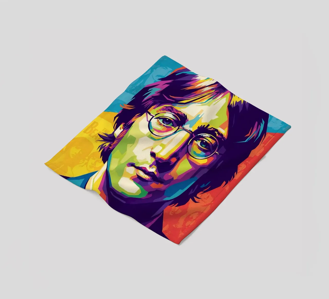 John Lennon colorato pop art coperta in pile da Hantamrata