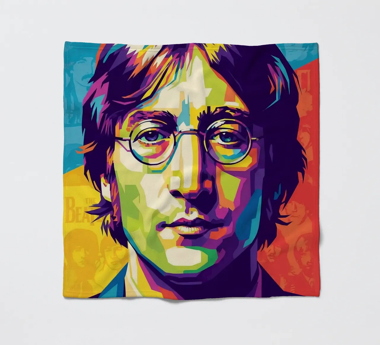 John Lennon colorato pop art coperta in pile da Hantamrata