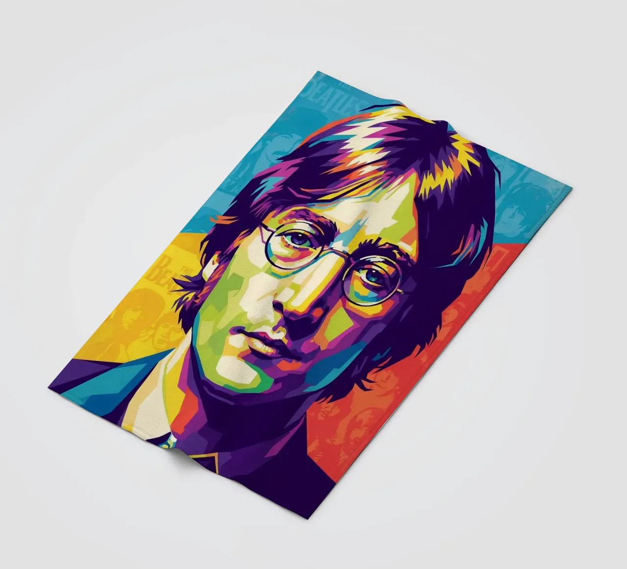 John Lennon colorato pop art coperta in pile da Hantamrata
