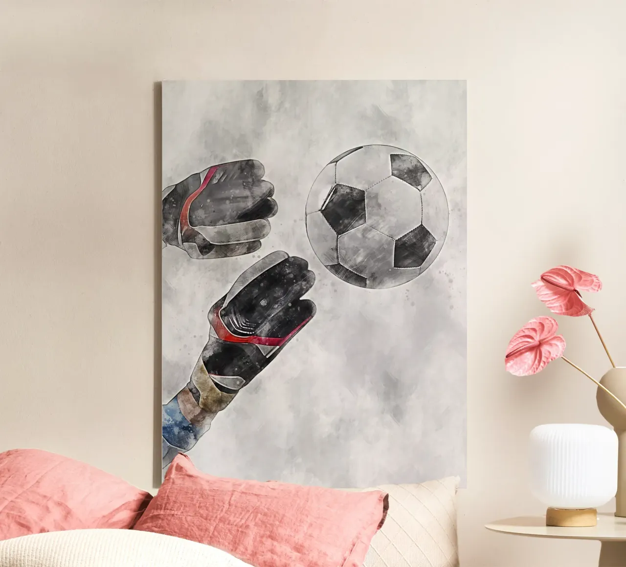 Calcio - portiere palla gol tela con Cornice a cassetta da Mateo