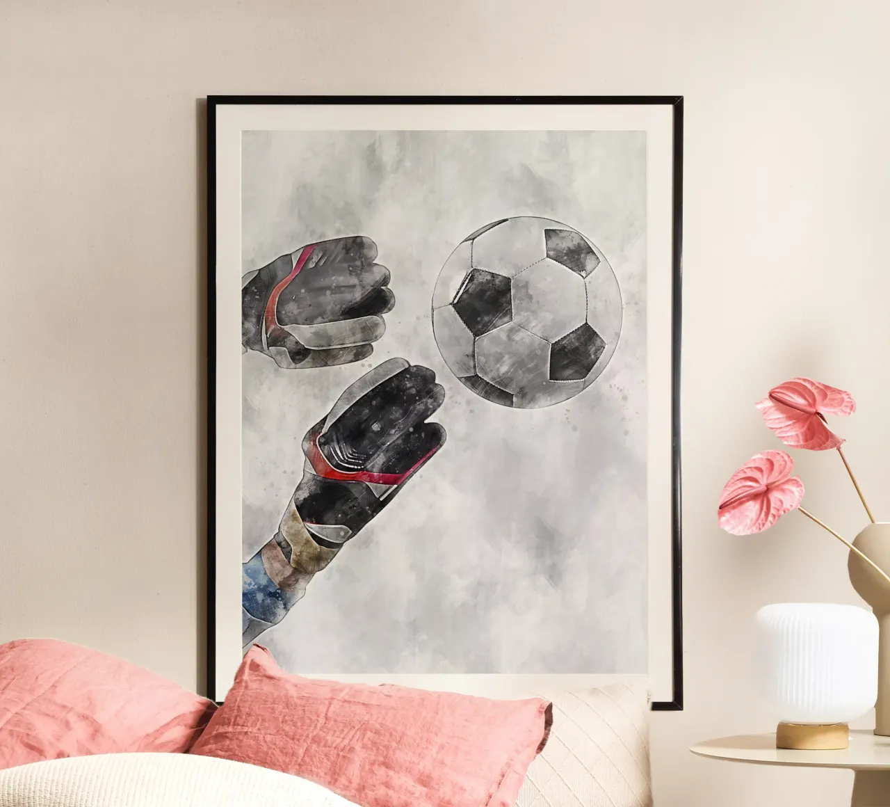 Calcio - portiere palla gol poster con telaio in legno da Mateo