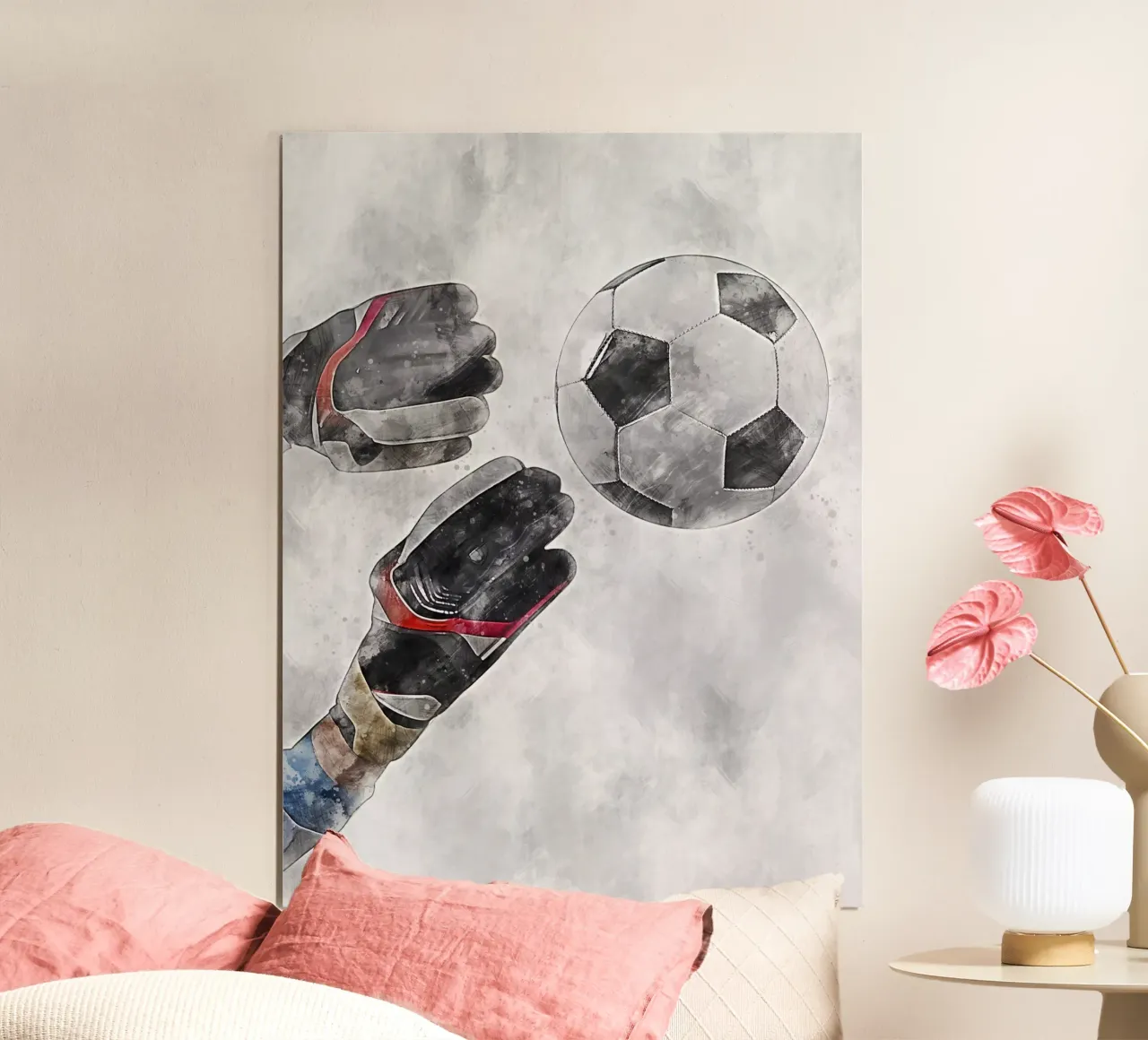 Calcio - portiere palla gol poster con telaio in legno da Mateo