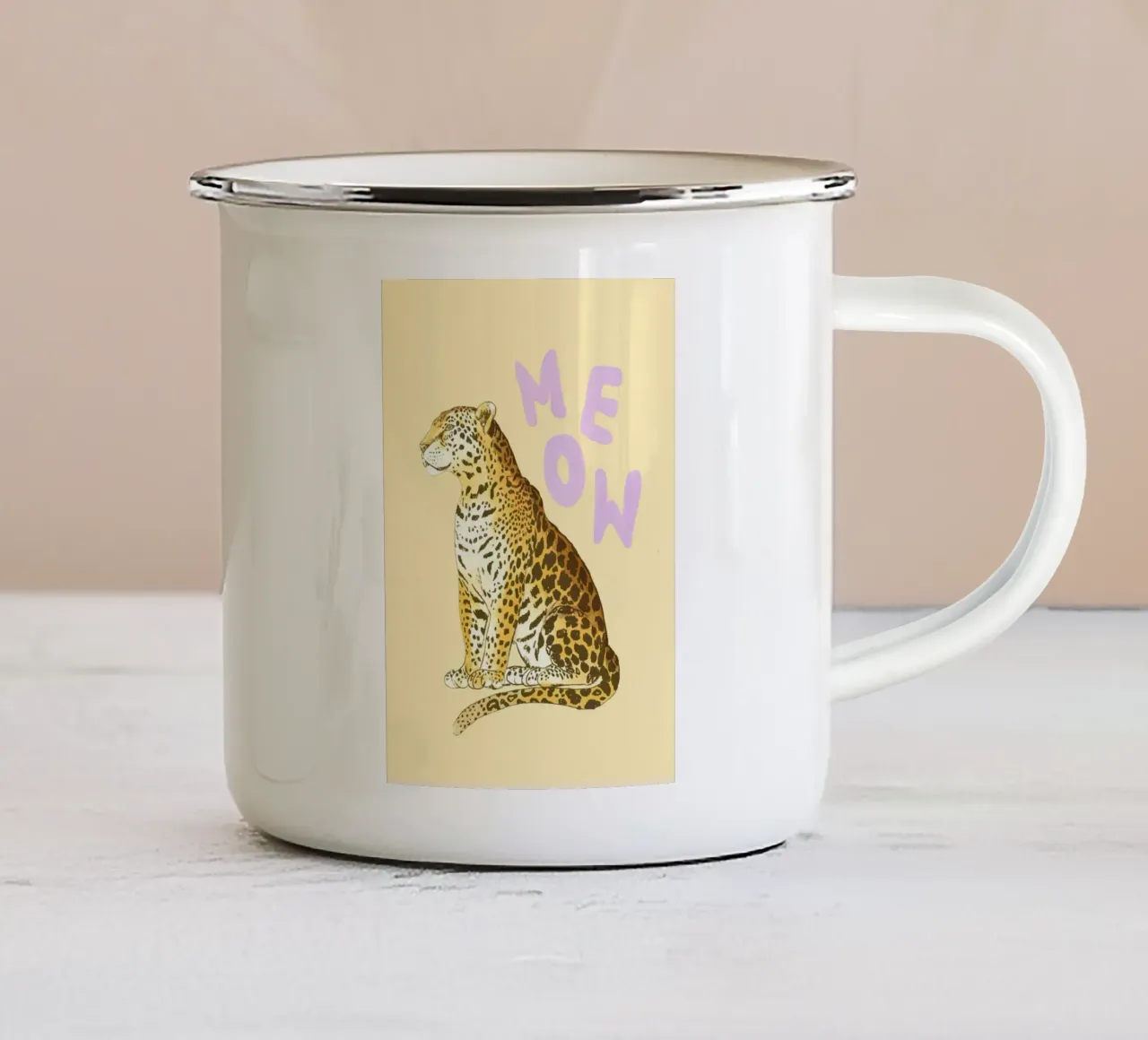 Meow tazza in smalto da Studio Dolci