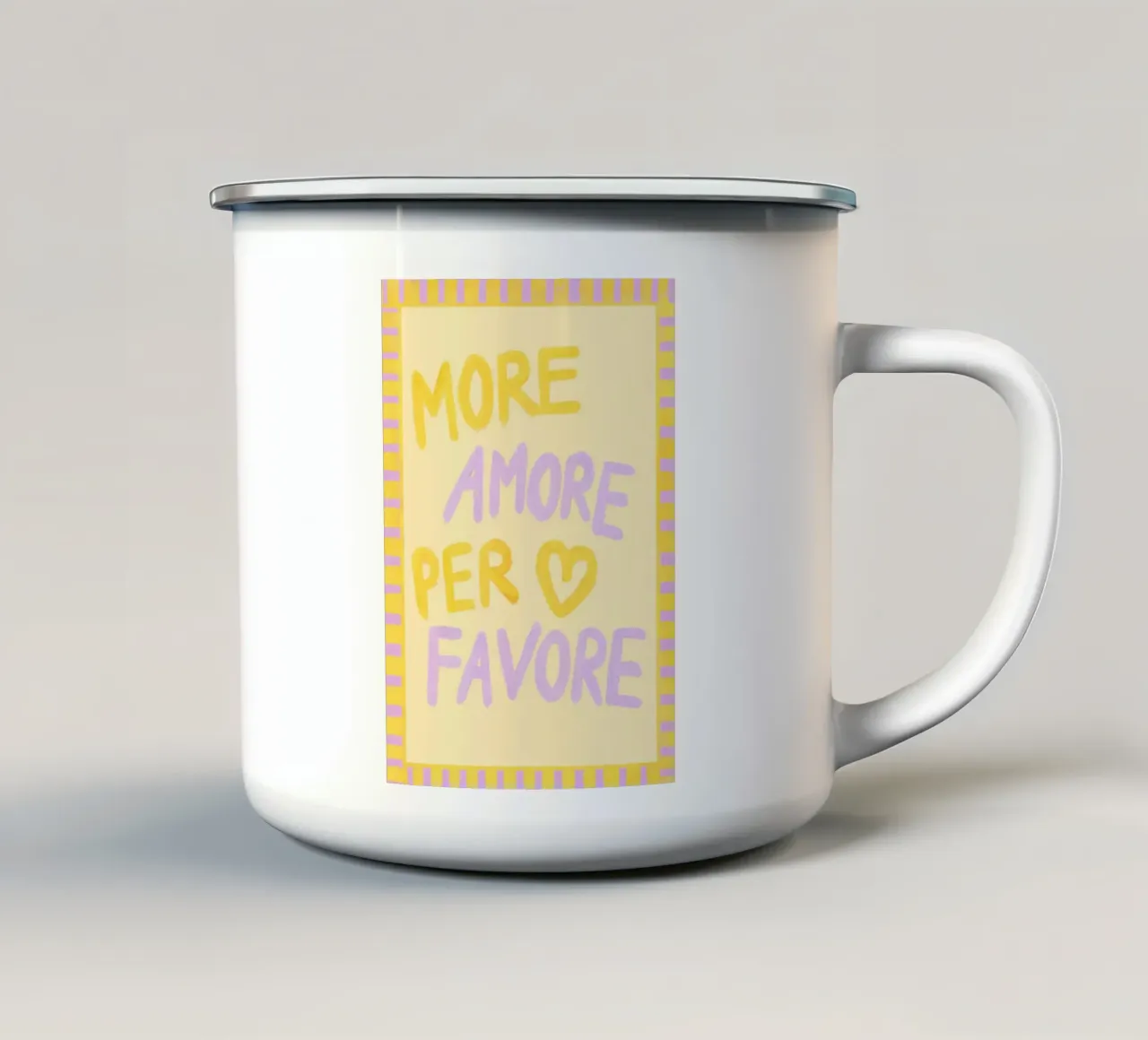More Amore Per Favore II tazza in smalto da Studio Dolci