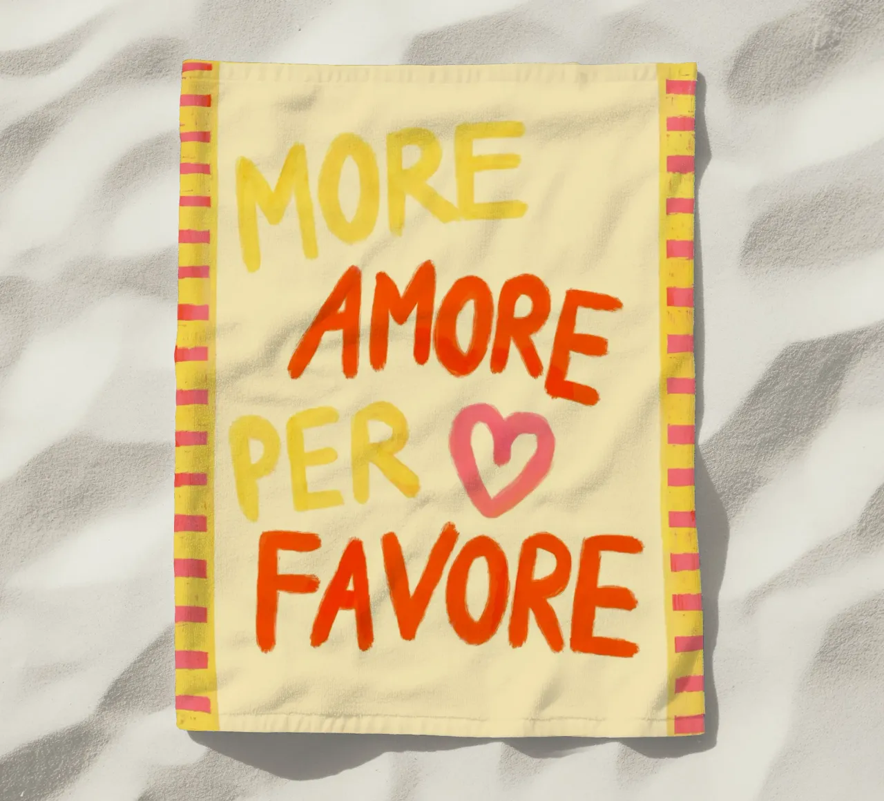 More Amore Per Favore III telo mare da Studio Dolci