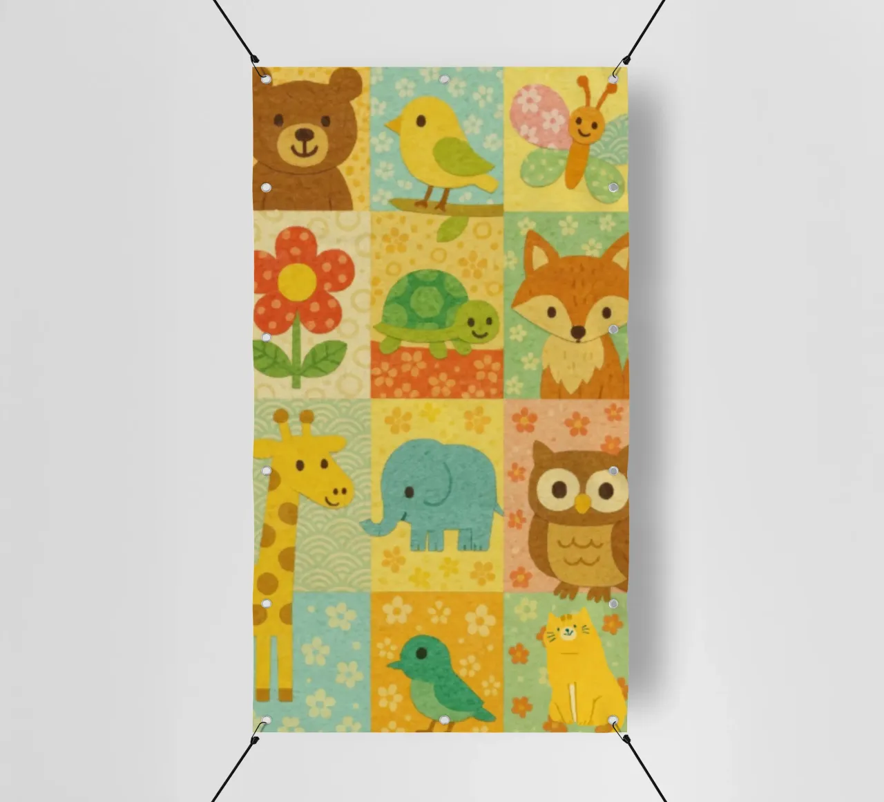 animal in square telo in pvc da beney