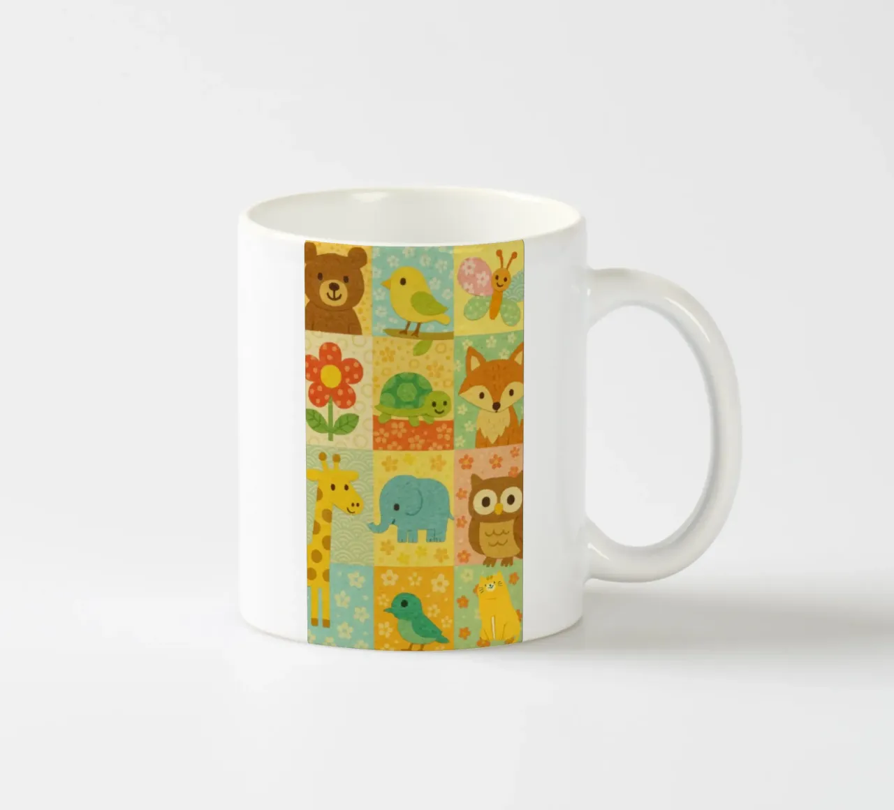 animal in square tazza in ceramica da beney
