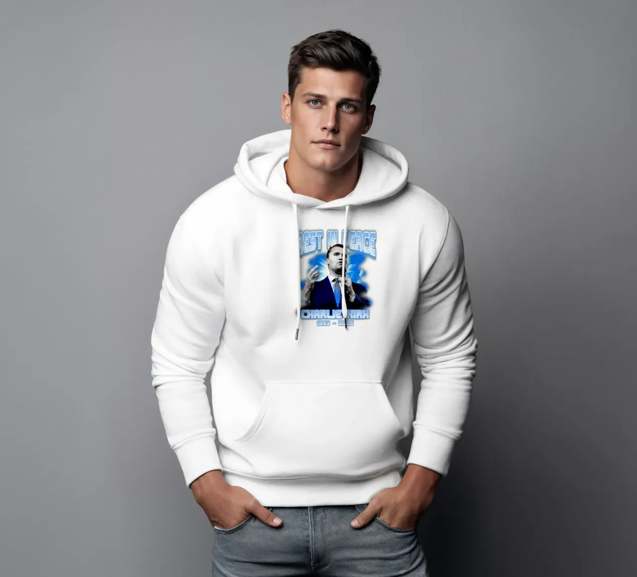 Riposa in pace - Charlie Kirk felpa con cappuccio da grass.studio_