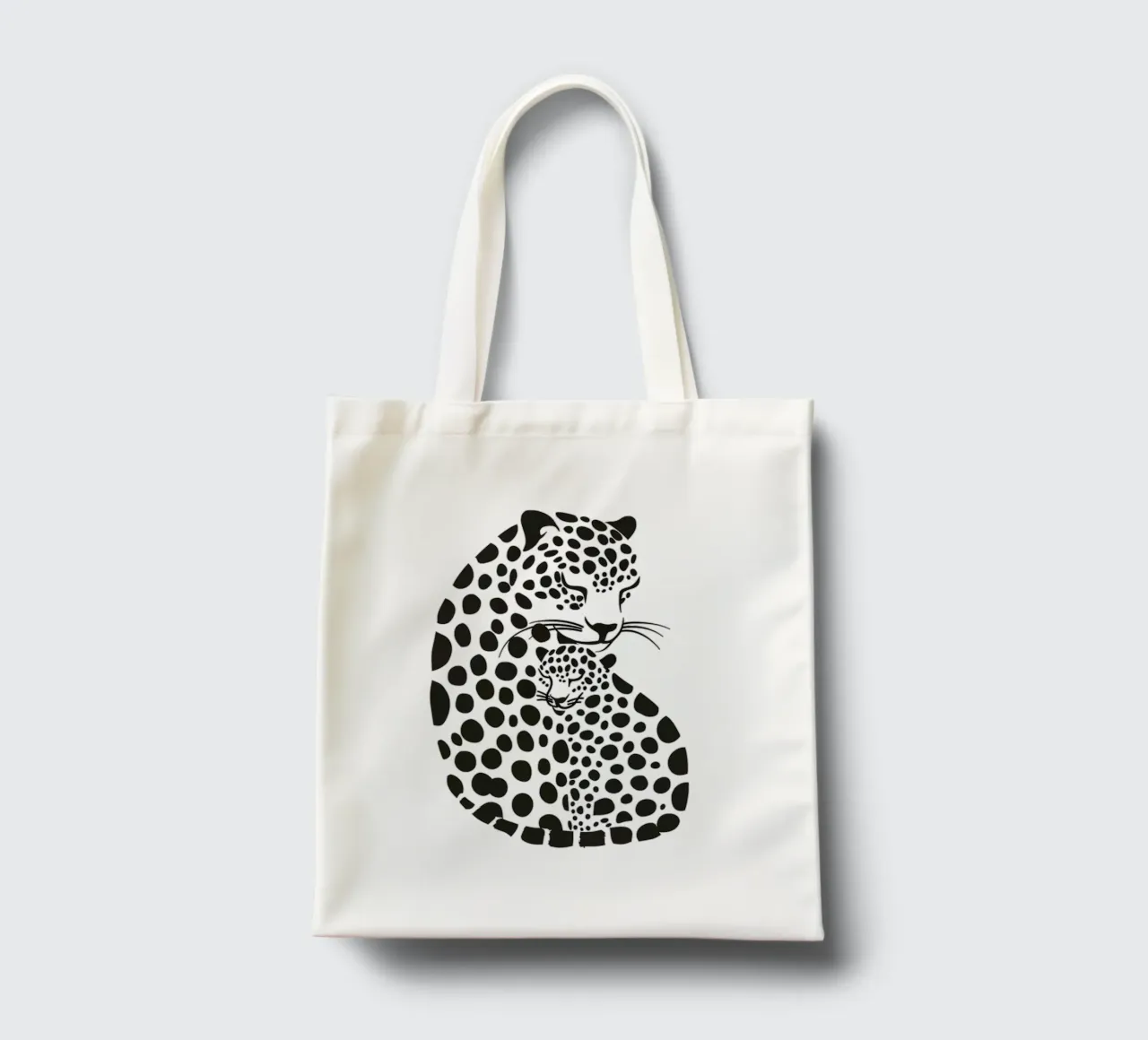 Madre leopardo con bambino borsa in juta da Autofocus