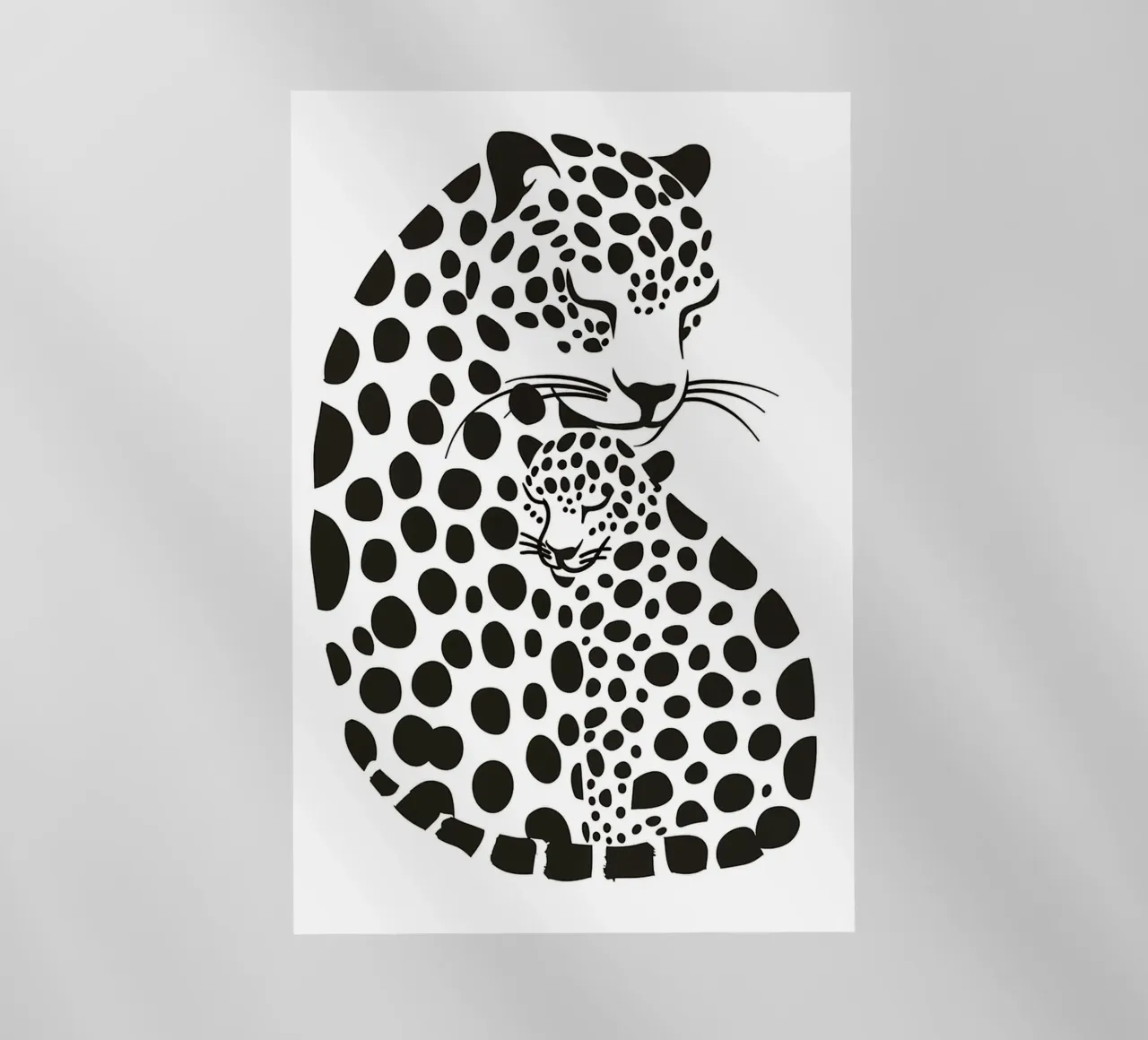Madre leopardo con bambino pellicola backlit da Autofocus