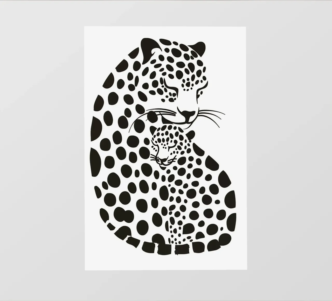 Madre leopardo con bambino pellicola backlit da Autofocus